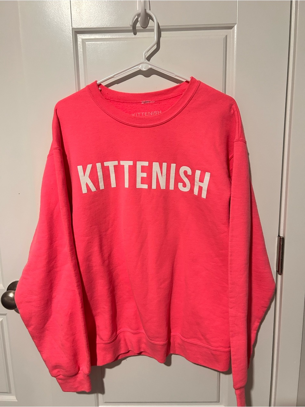 Kittenish Women’s Medium Bright Pink Logo Sweatshirt